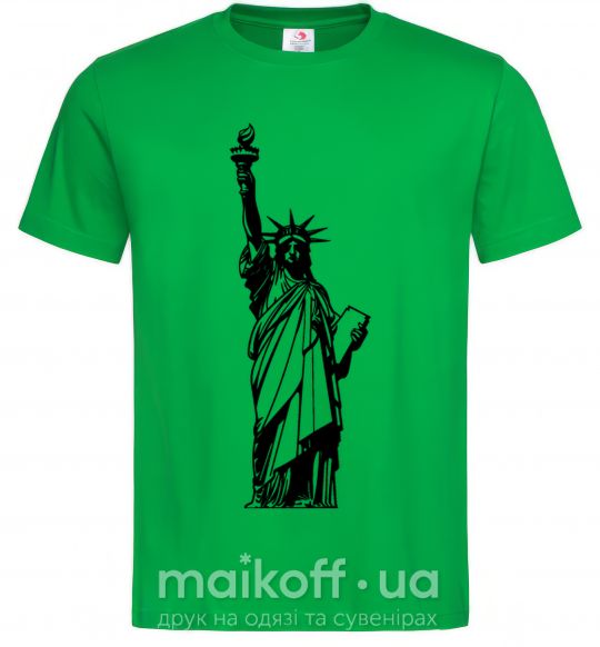 Мужская футболка Статуя Свободы чб Зеленый фото