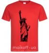 Мужская футболка Статуя Свободы чб Красный фото