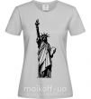 Женская футболка Статуя Свободы чб Серый фото