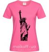 Жіноча футболка Статуя Свободы чб Яскраво-рожевий фото
