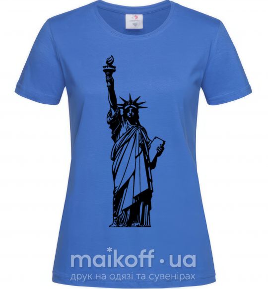 Женская футболка Статуя Свободы чб Ярко-синий фото