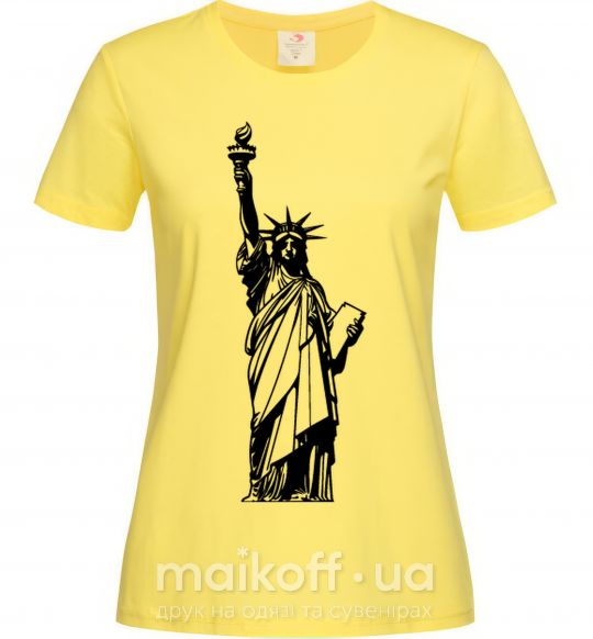 Жіноча футболка Статуя Свободы чб Лимонний фото