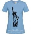 Жіноча футболка Статуя Свободы чб Блакитний фото