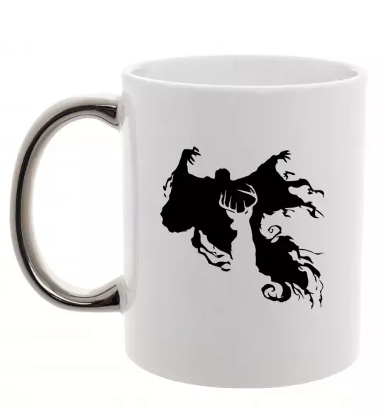 Чашка з кольоровою ручкою Дементор Срібло фото