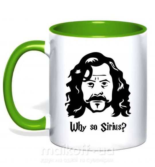 Чашка з кольоровою ручкою Why so Sirius Зелений фото