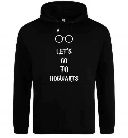 Мужская толстовка (худи) Let's go to Hogwarts Черный фото