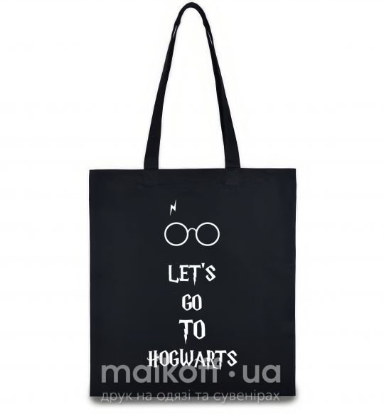 Еко-сумка Let's go to Hogwarts Чорний фото