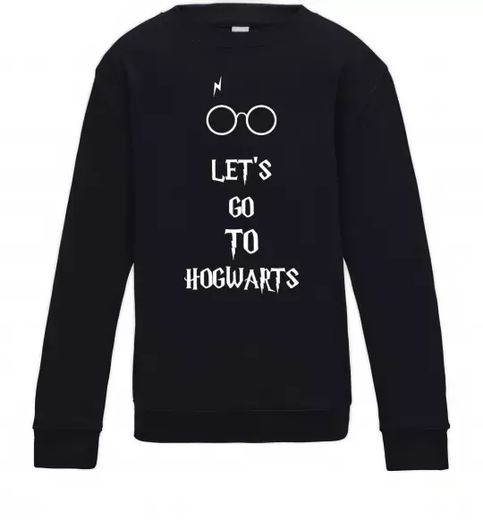 Детский Свитшот Let's go to Hogwarts Черный фото