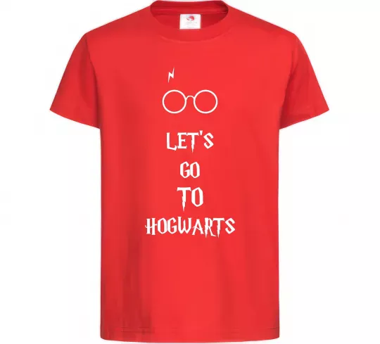 Детская футболка Let's go to Hogwarts Красный фото