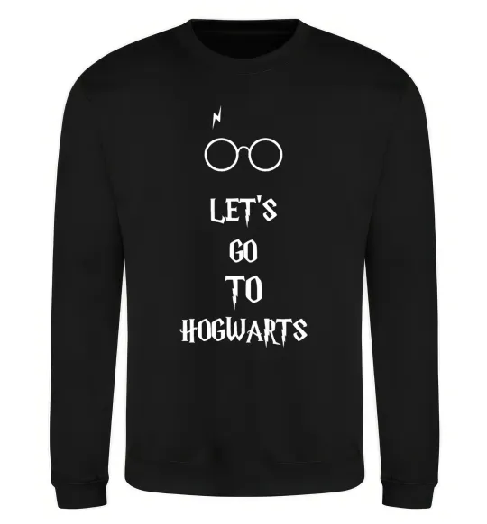 Світшот Let's go to Hogwarts Чорний фото