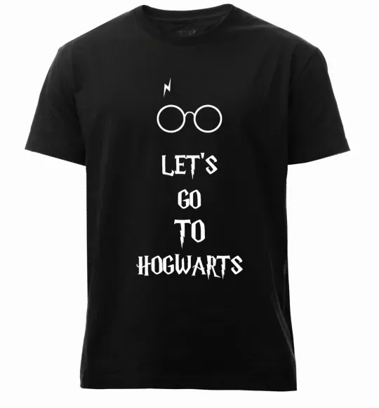 Мужская премиум футболка Let's go to Hogwarts Черный фото