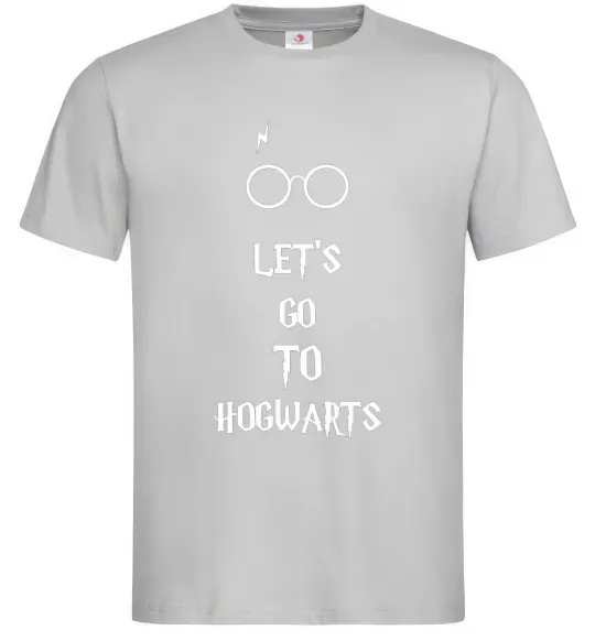 Чоловіча футболка Let's go to Hogwarts Сірий фото
