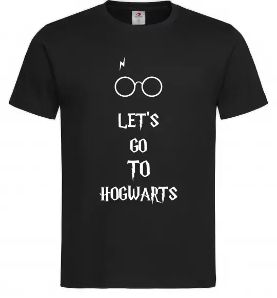 Чоловіча футболка Let's go to Hogwarts Чорний фото