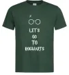 Чоловіча футболка Let's go to Hogwarts Темно-зелений Чоловіча футболка Let's go to Hogwarts Темно-зелений фото