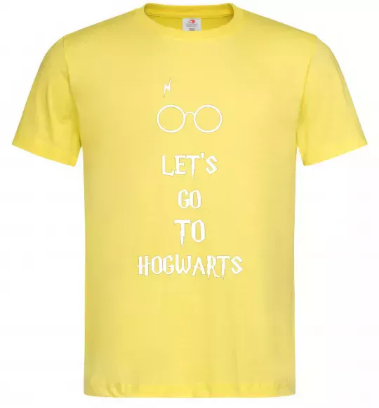Чоловіча футболка Let's go to Hogwarts Лимонний фото