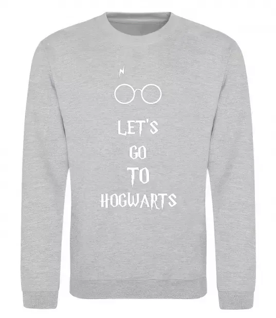 Світшот Let's go to Hogwarts Сірий меланж фото
