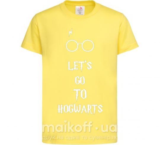 Дитяча футболка Let's go to Hogwarts Лимонний фото