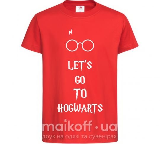 Дитяча футболка Let's go to Hogwarts Червоний фото