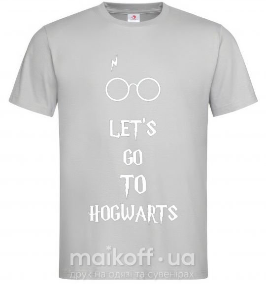 Мужская футболка Let's go to Hogwarts Серый фото