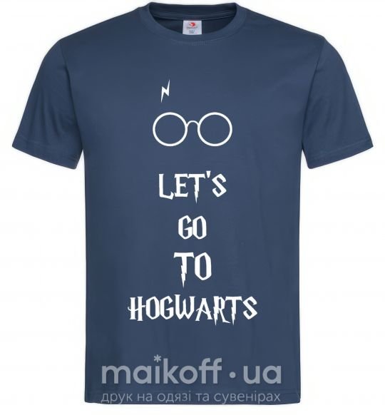 Мужская футболка Let's go to Hogwarts Темно-синий фото