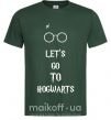 Чоловіча футболка Let's go to Hogwarts Темно-зелений фото