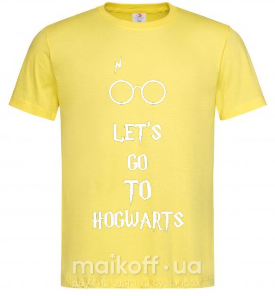 Чоловіча футболка Let's go to Hogwarts Лимонний фото