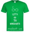 Чоловіча футболка Let's go to Hogwarts Зелений фото