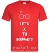 Мужская футболка Let's go to Hogwarts Красный фото