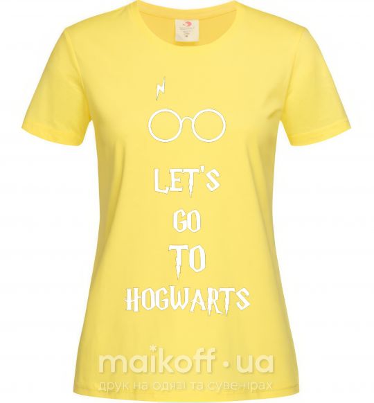 Жіноча футболка Let's go to Hogwarts Лимонний фото