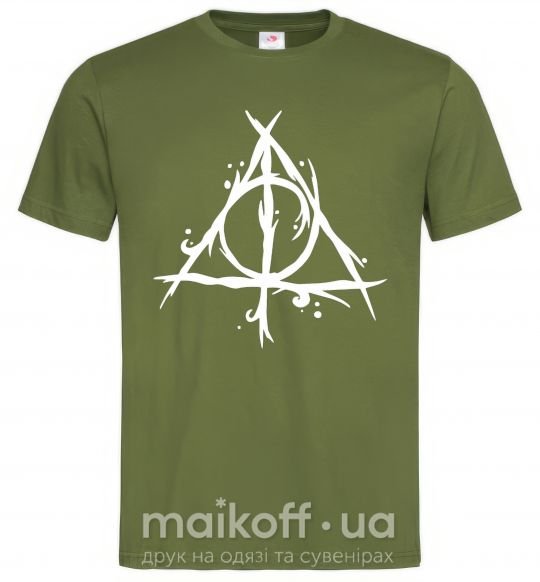Чоловіча футболка Deathly Hallows symbol Оливковий фото