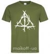 Мужская футболка Deathly Hallows symbol Оливковый фото