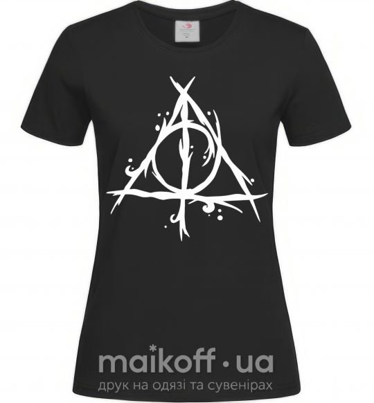 Женская футболка Deathly Hallows symbol Черный фото