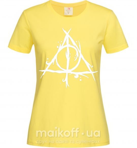 Женская футболка Deathly Hallows symbol Лимонный фото