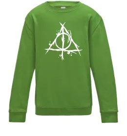 Детский Свитшот Deathly Hallows symbol Лаймовый фото