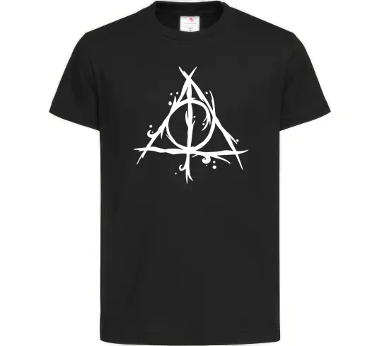 Дитяча футболка Deathly Hallows symbol Чорний фото