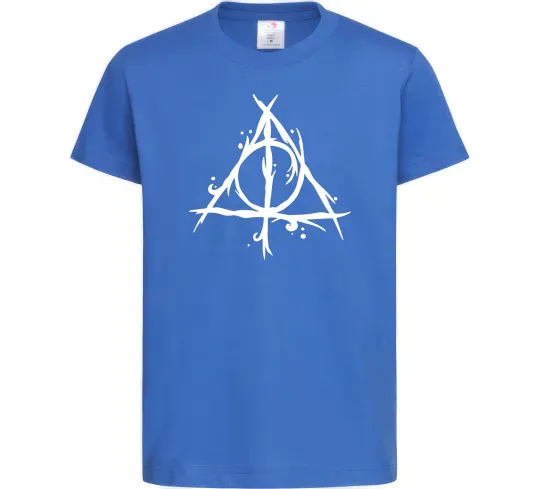 Дитяча футболка Deathly Hallows symbol Яскраво-синій фото