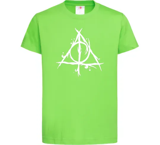 Дитяча футболка Deathly Hallows symbol Лаймовий фото