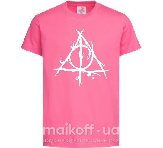 Дитяча футболка Deathly Hallows symbol Яскраво-рожевий фото