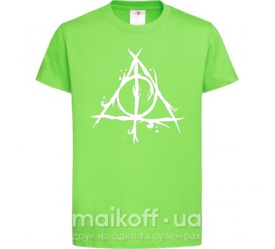 Дитяча футболка Deathly Hallows symbol Лаймовий фото