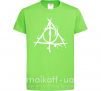Дитяча футболка Deathly Hallows symbol Лаймовий фото