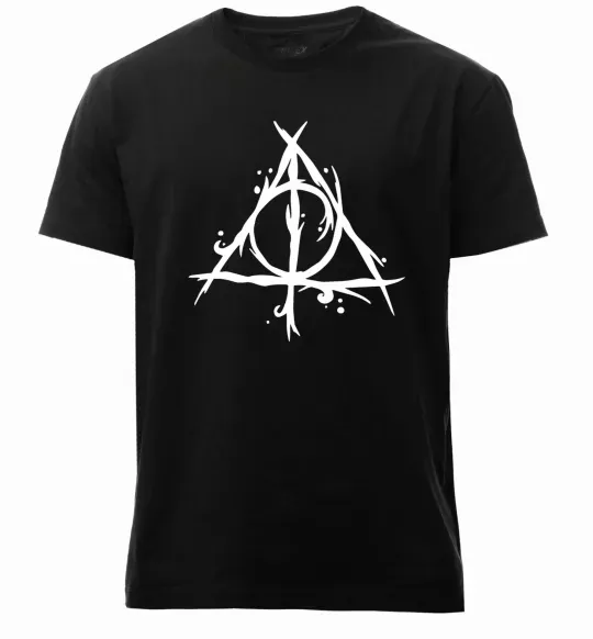 Мужская премиум футболка Deathly Hallows symbol Черный фото