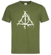 Мужская футболка Deathly Hallows symbol Оливковый фото