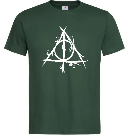 Мужская футболка Deathly Hallows symbol Темно-зеленый фото