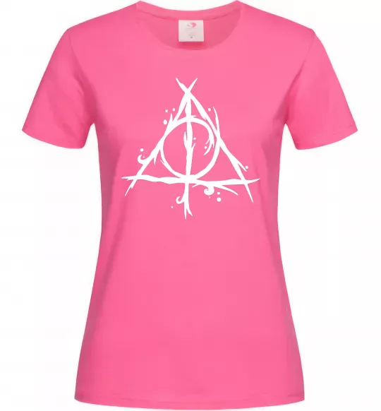 Женская футболка Deathly Hallows symbol Ярко-розовый фото