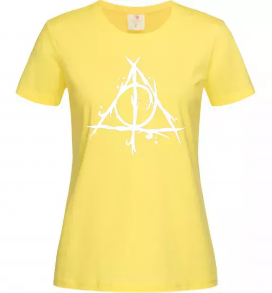 Женская футболка Deathly Hallows symbol Лимонный фото