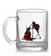 Чашка скляна Смертельні реліквії з квітами Прозорий фото