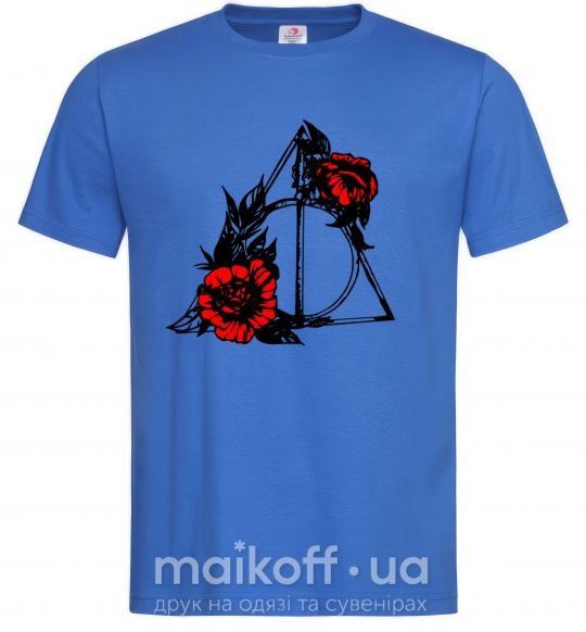 Мужская футболка Смертельні реліквії з квітами Ярко-синий фото