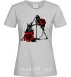 Женская футболка Смертельні реліквії з квітами Серый фото