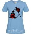 Женская футболка Смертельні реліквії з квітами Голубой фото