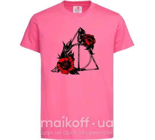 Детская футболка Смертельні реліквії з квітами Ярко-розовый фото